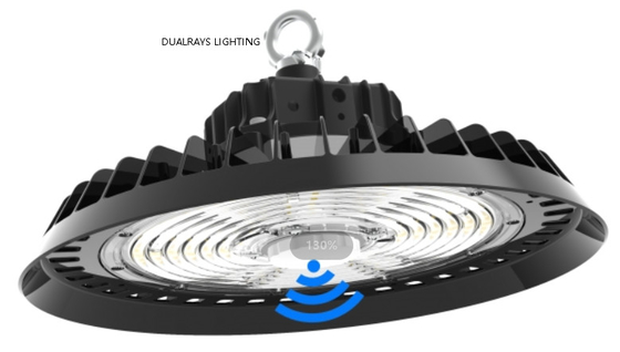 200W إضاءة المستودعات الصناعية Pluugable مستشعر الحركة UFO LED High Bay Light مع ضمان لمدة 5 سنوات