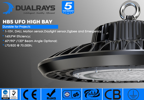 2020 Factory UFO High Bay Light IP65 ضمان 5 سنوات دعم السائق والسكن منفصل