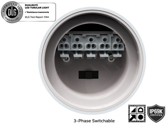 1.2m 40W 130LPW TB7 ضوء LED أنبوبي أمونيا للأشعة فوق البنفسجية للمزارع DIP طاقة قابل للتبديل و 3CCT
