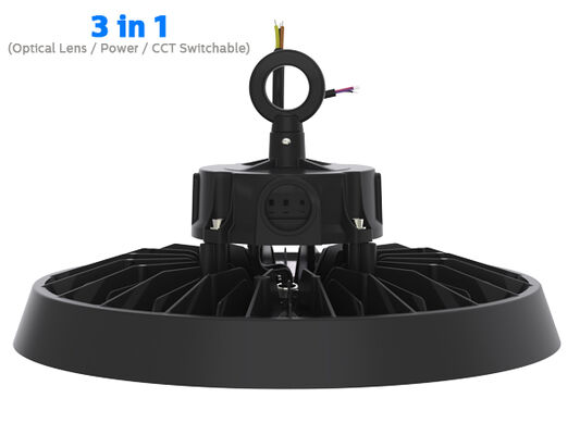 ضوء LED Highbay يقدم طاقة DIP قابلة للتبديل والعدسات البصرية مع مستشعر الحركة وقدرات جمع ضوء النهار