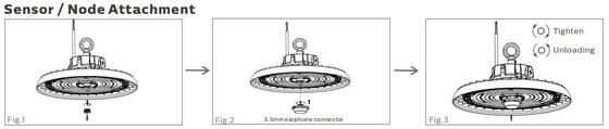 مصباح LED عالي الإضاءة UFO HB3 DIP قابل للتبديل للطاقة و 3CCT، بقوة 100 واط و 192LPW، مع إعداد للحساس (PIR/مستشعر الحركة)