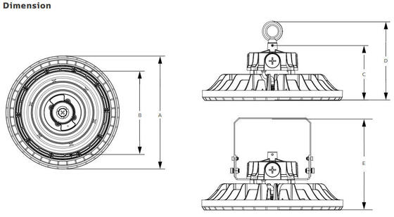 DUALRAYS HB4 LED الخطي High Bay Light الانضباطي CCT &amp; WATT 150W-400W ورشة عمل المستودعات الصناعية التجارية IP65 هيكل مصباح ألومنيوم