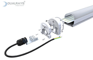 كامل البلاستيك الإسكان LED ثلاثي إثبات مصباح 4ft 160LPW IP65 لحياة طويلة في مستودع وقوف السيارات