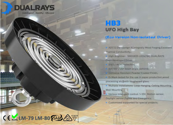 HB3 UFO High Bay Light 100W غير معزول سائق يموت الصب الألومنيوم