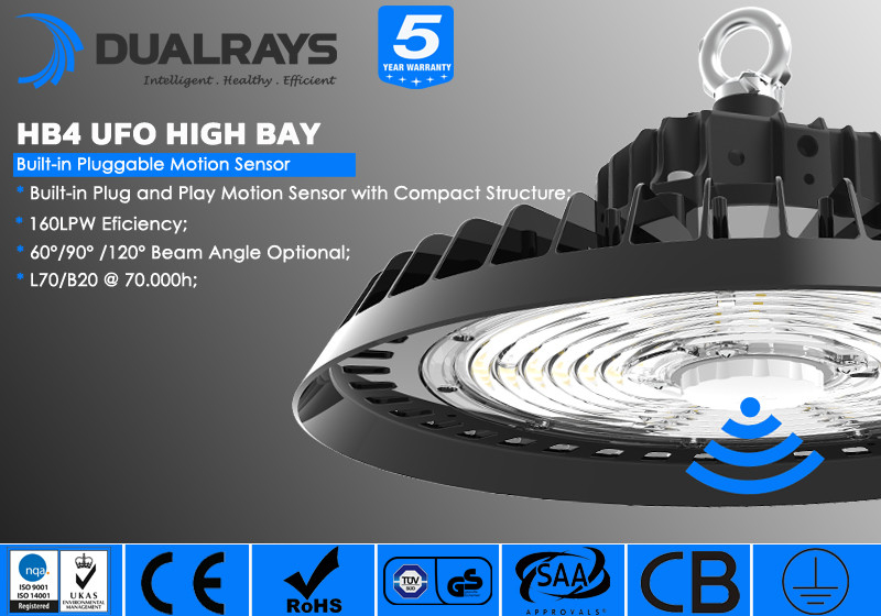 CE CB ASS IP65 UFO LED High Bay Light Meanwell HBG Sosen LED Driver مع CE CB ASS TUV GS D Mark للسوبر ماركت
