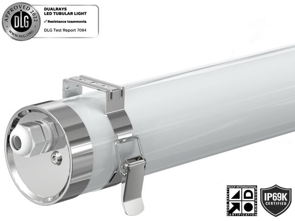 مصباح أنبوبي LED TB6 IP69K PMMA IK08 مضاد للأمونيا/الأشعة فوق البنفسجية /PC IK10 حماية من الأشعة فوق البنفسجية