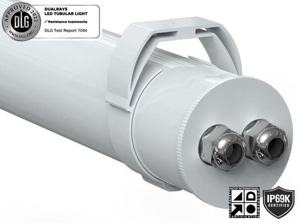 مصباح أنبوبي LED TB7 بطول 1.5 متر وقوة 60 واط IP69K IK10 للمزارع مع إمكانية الربط من خلال 3 أو 5 أسلاك