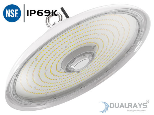 إسكان أبيض قوي 100W UFO LED High Bay Light IP69K IK10 140LPW Food Industry