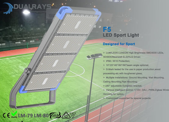 500W عالية السطوع IP66 في الهواء الطلق منطقة مجال الرياضة الإضاءة عالية الصاري LED ضوء الفيضانات